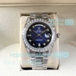 Replica Rolex Day-Date 41 Gradient Blue Face Diamond Bezel Watch